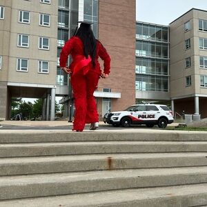 Elegant Red Women's Pantsuit